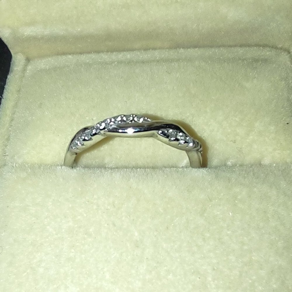 Sterling Silver CZ Braided Anniversary Ring